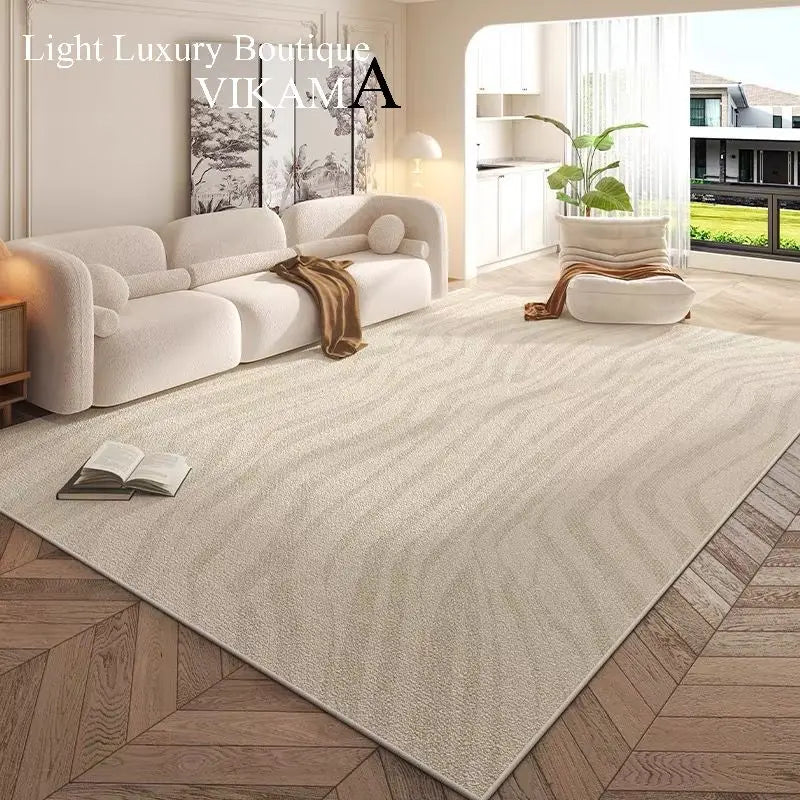 VIKAMA Cream Style Carpet, Living Room Superior Home Decoration, Easy Care Non-Slip Mat.