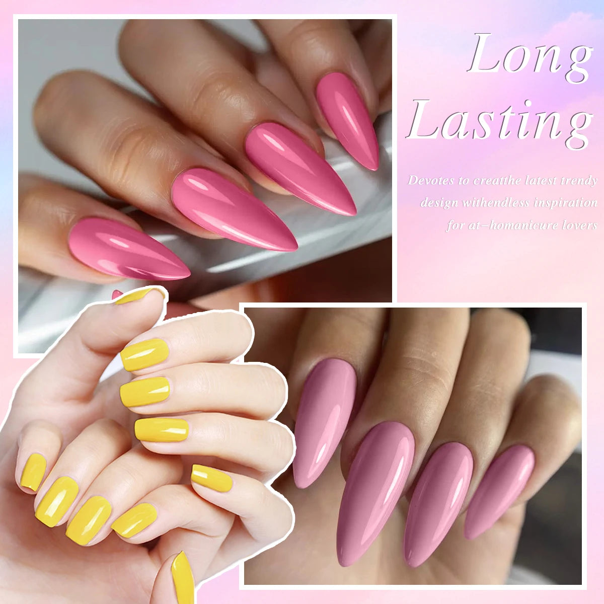 12-pack Solid Color Gel Nail Polish Set, New Autumn/Winter Collection, featuring minimalist classic colors, high-saturation.