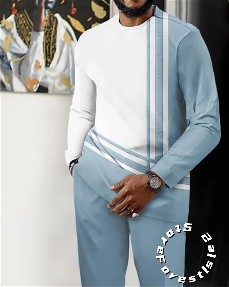 African Clothing Set for Men Casual Walking Suit Over size Streetwear.