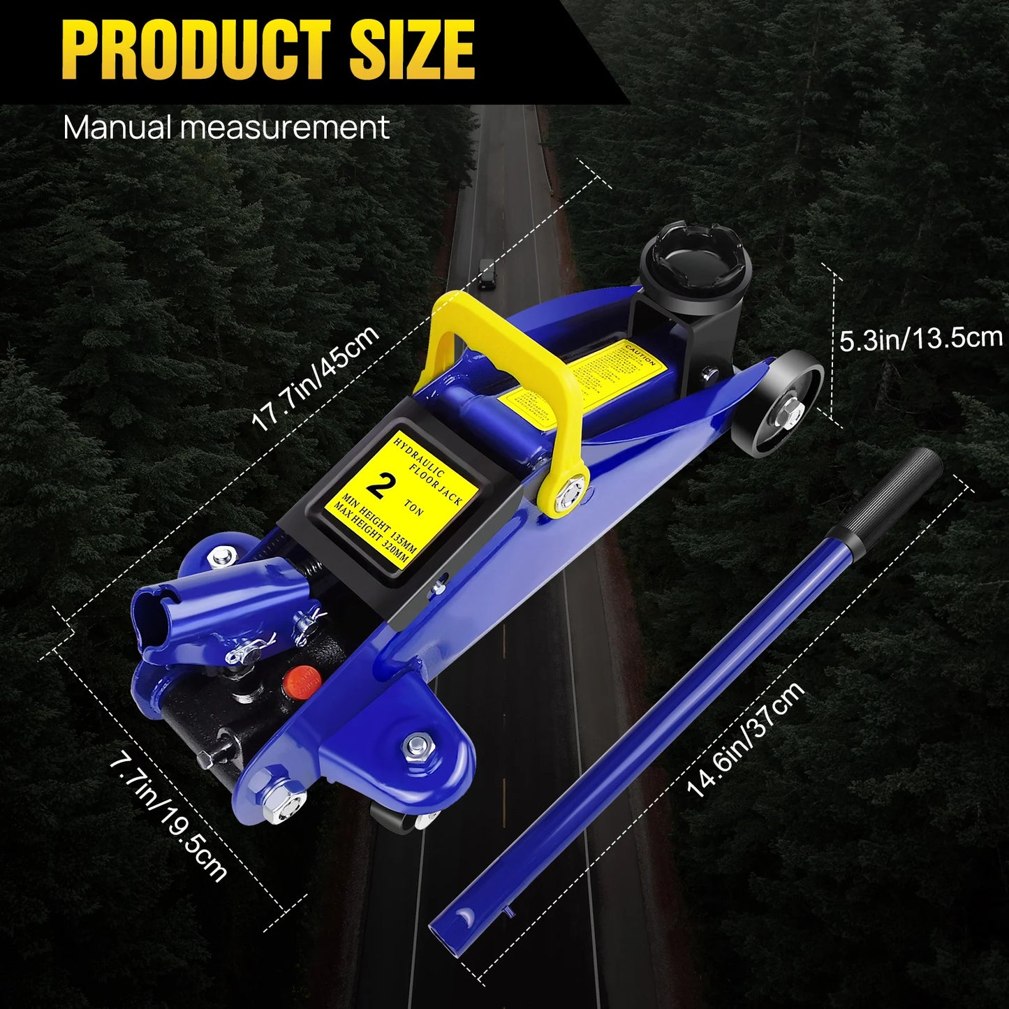 Hydraulic Trolley Floor Jack, Heavy Duty 2 Ton Low Profile Lifting for Car Van.