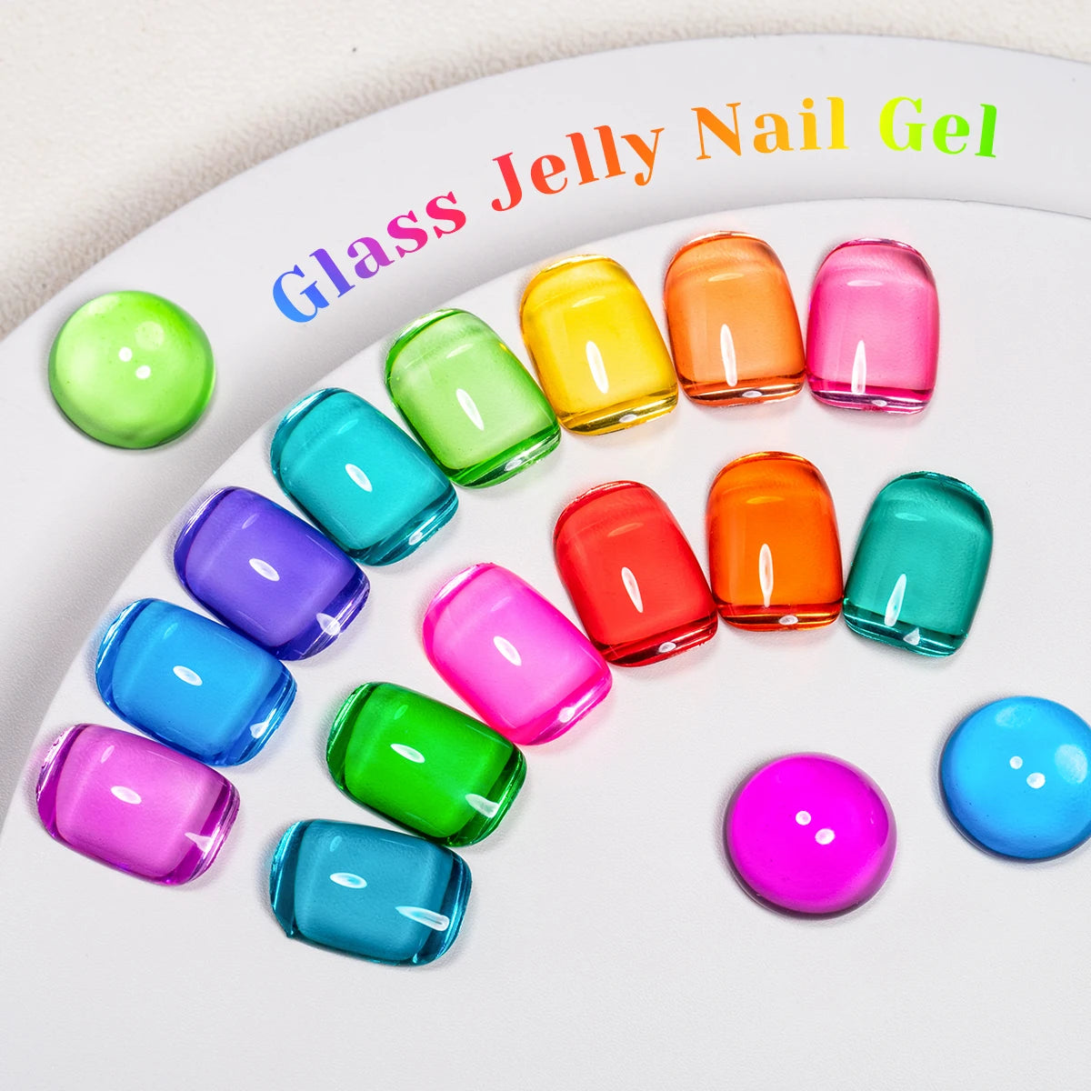 8pcs 10ml Jelly Glass Gel Nail Polish Set, Semi-transparent Red ,Purple Gel Polish Varnish, Nail Art Semi Permanent UV Gel Varnish.