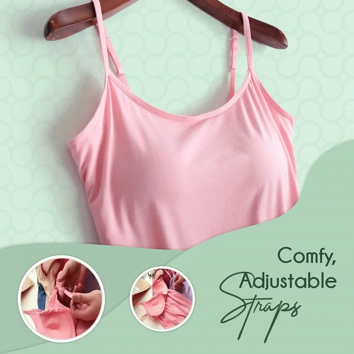 Spaghetti Top Women Vest Women Camisole with Built in Bra Cami Top Vest Tank Top 2024.