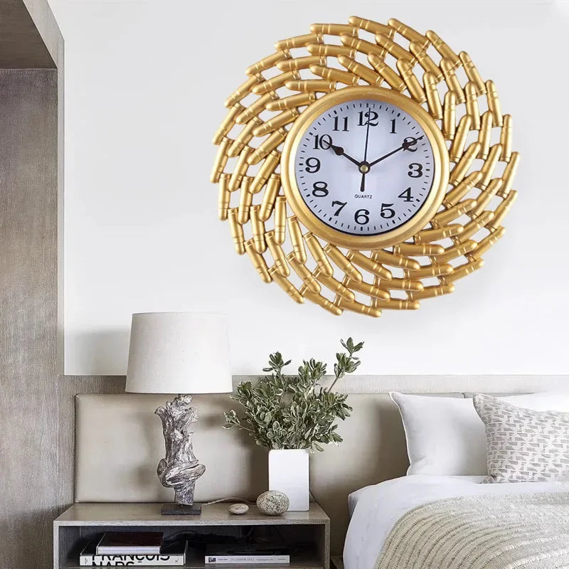 Rustic Retro Wall Clock, Quartz Battery Operated Non Ticking Mute no tick.