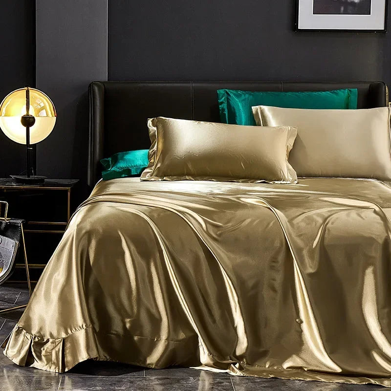 Pure 100% Silk Comforter Bedding Sets 4pcs King, Queen Size Bedding