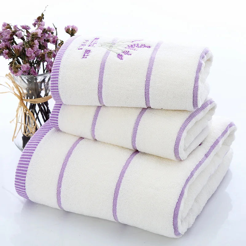 Luxury White Lavender, Purple Bath Towels, for Adults and Children,  Christmas Gift, 1Pc