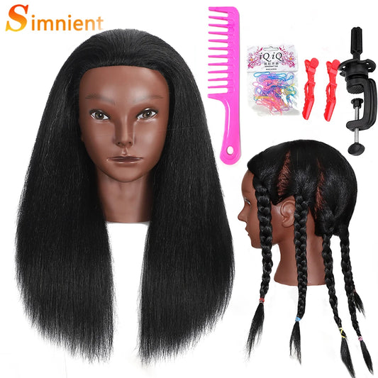 Female African Mannequin Head With 100% Real Hair, For Styling Braiding.