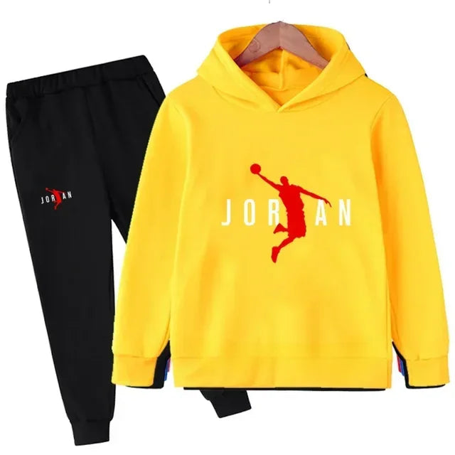 Kids Leisure Letter Print 2pcs Hoodie+Pants ,Outfits Streetwears, Children Clothes.