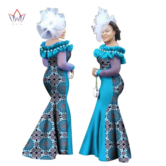 New Style Women Dress African Clothing, Long Sleeve Dashiki Long Maxi Dresses for Women Plus Size 6XL WY2451.