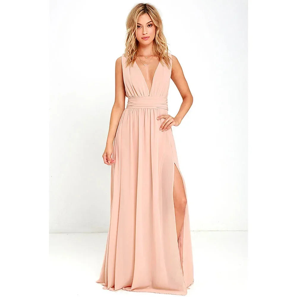 Sexy backless maxi summer dress, women mesh long bodycon red  party dress evening dresses.
