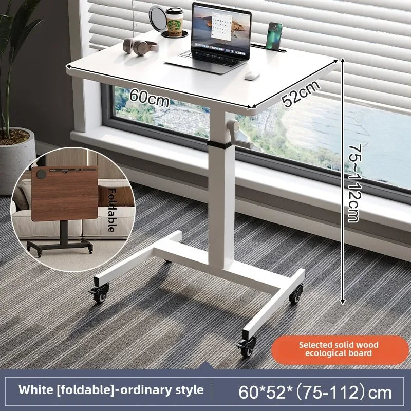 Height Adjustable Computer Desk, Mobile Small  for Live Streaming, Home Study, Office.