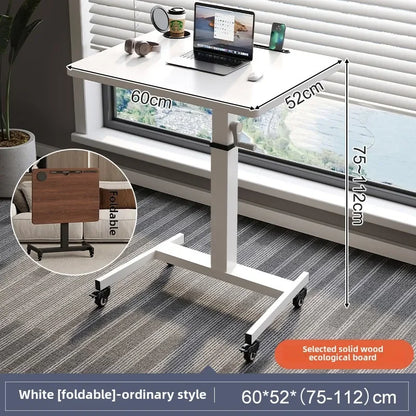 Height Adjustable Computer Desk, Mobile Small  for Live Streaming, Home Study, Office.