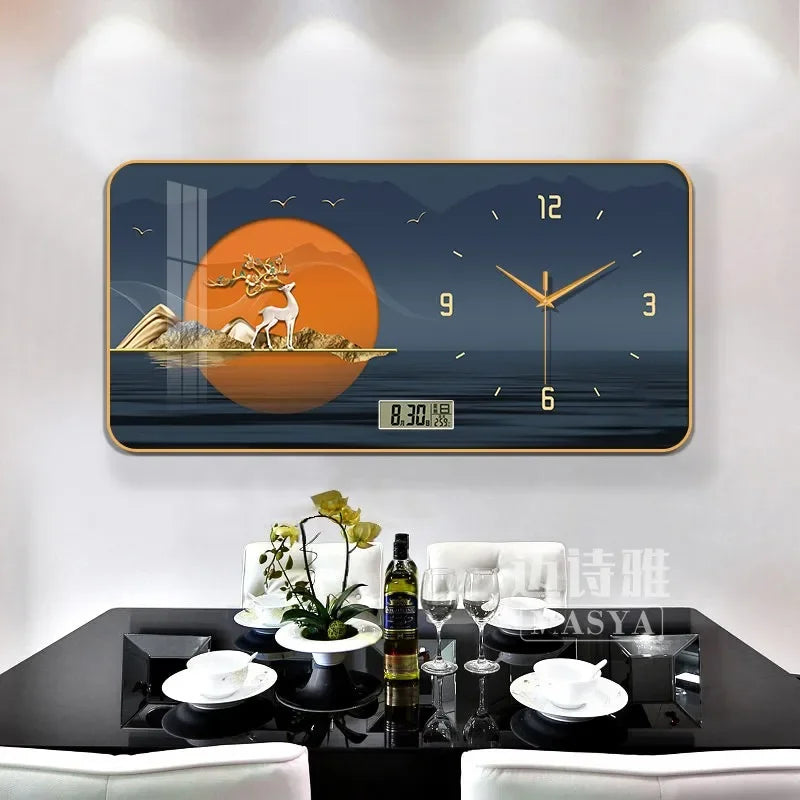 Digital Luxury Large Wall Clock, silent Timepiece,  Living Room Decorations!!