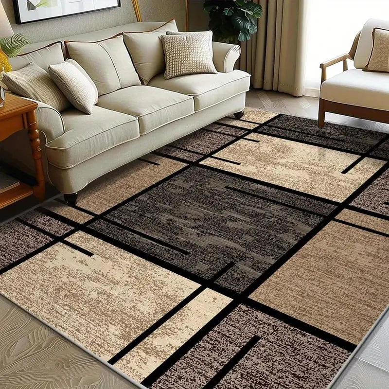 VIKAMA Geometric Rug, Lightweight And Easy To Clean Home Area Rug For Living Room, Bedroom, Office Home.