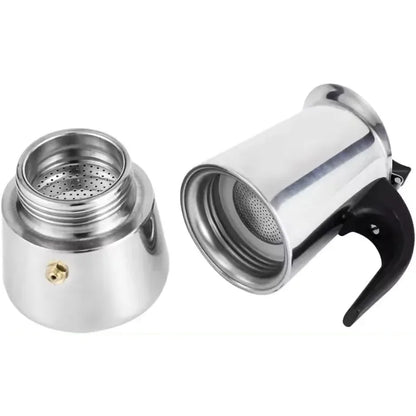 Italian Stainless Steel  Coffee Pot for Espresso 2/4/6/9/12 Cups Home and Office Use.