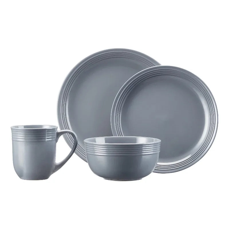Beautiful 16-piece earth ware tableware set, available in multiple colors, easy to clean, suitable for home use.