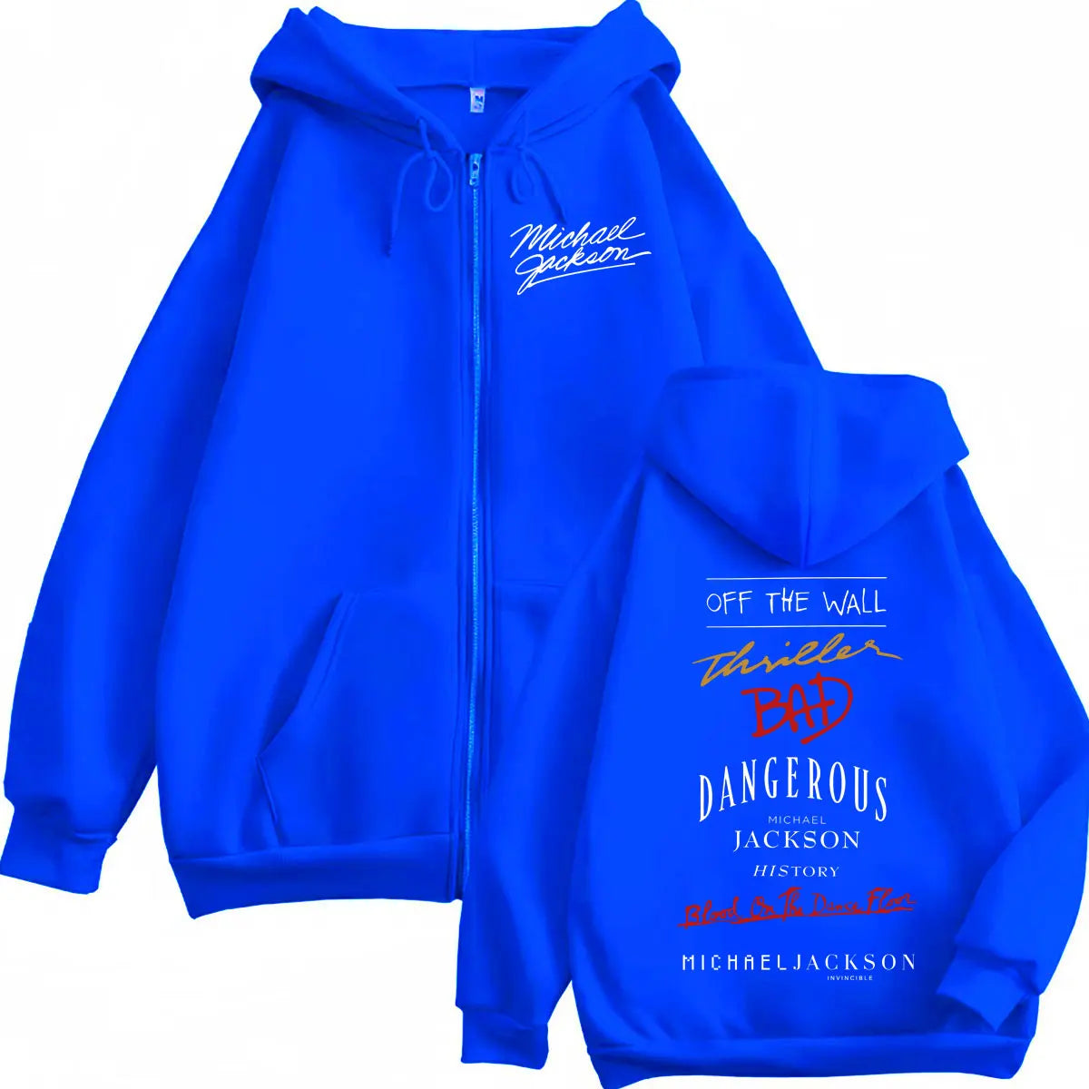 90's Rock Singer Michael Jackson Album Print, Zipper Hoodie High Quality Fashion Zip Up Pullovers, Men, Women Oversized Sweatshirts.