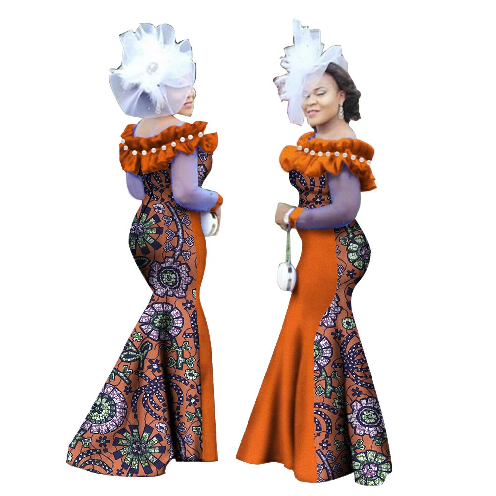 New Style Women Dress African Clothing, Long Sleeve Dashiki Long Maxi Dresses for Women Plus Size 6XL WY2451.