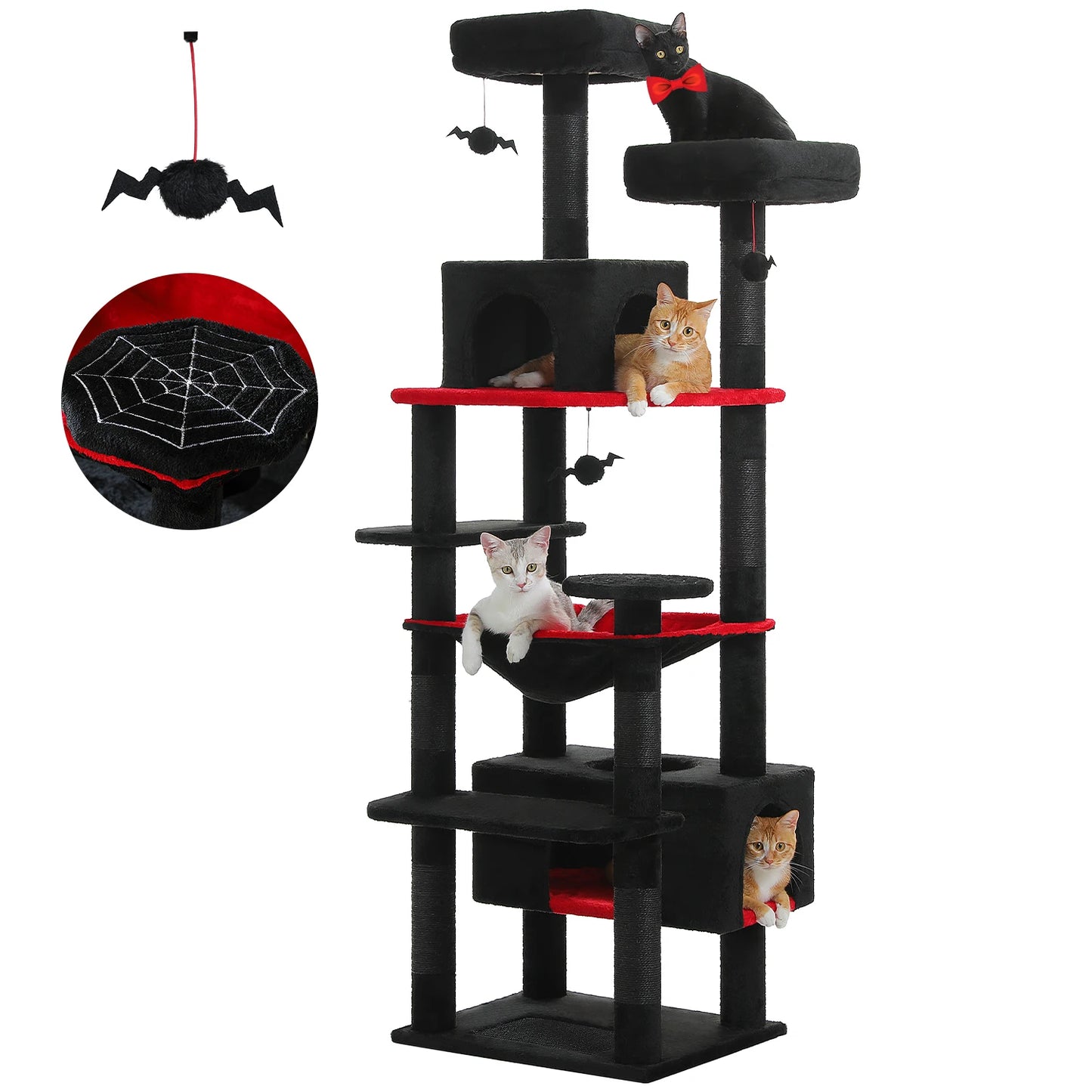 Cat Tree and Tower for Indoor Cats Scratching Posts  Hammock  Perches