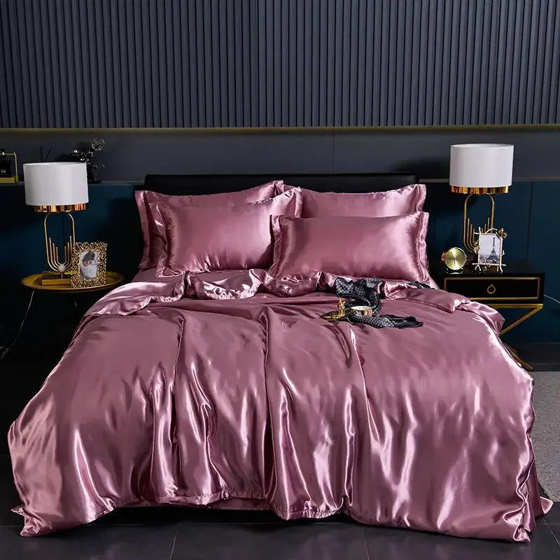 Luxury 100% Silk Bedding  with Duvet Cover4pcs Bed Cover