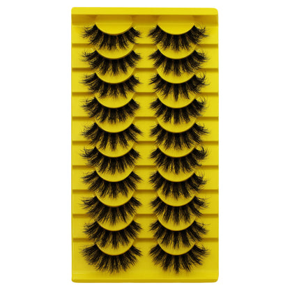 10 Pairs False Fluffy Russian Strip Lashes 3D Fake Lashes