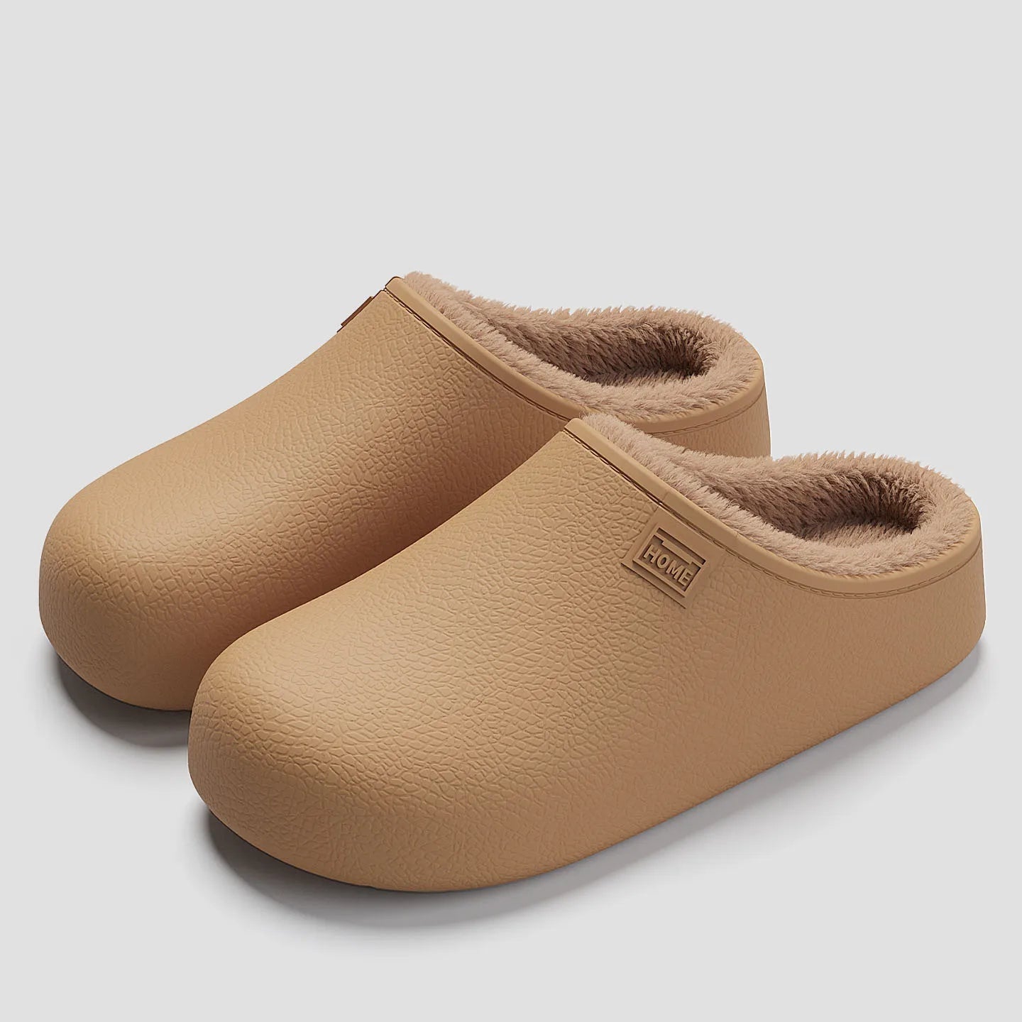 EAV waterproof slippers for autumn and winter, warm and non slip thick soled slippers.