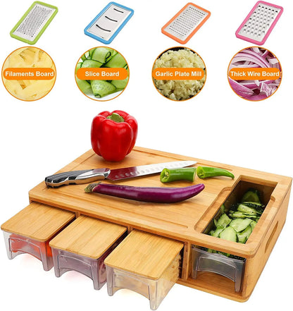 Multi Functional Drawer Style Cutting Board Kitchen Set