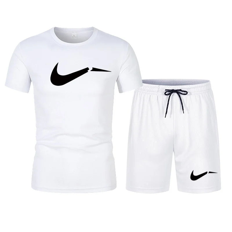 2026 men's summer T-shirt and shorts set, casual and fashionable short sleeved T-shirt combination.