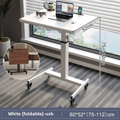 Height Adjustable Computer Desk, Mobile Small  for Live Streaming, Home Study, Office.