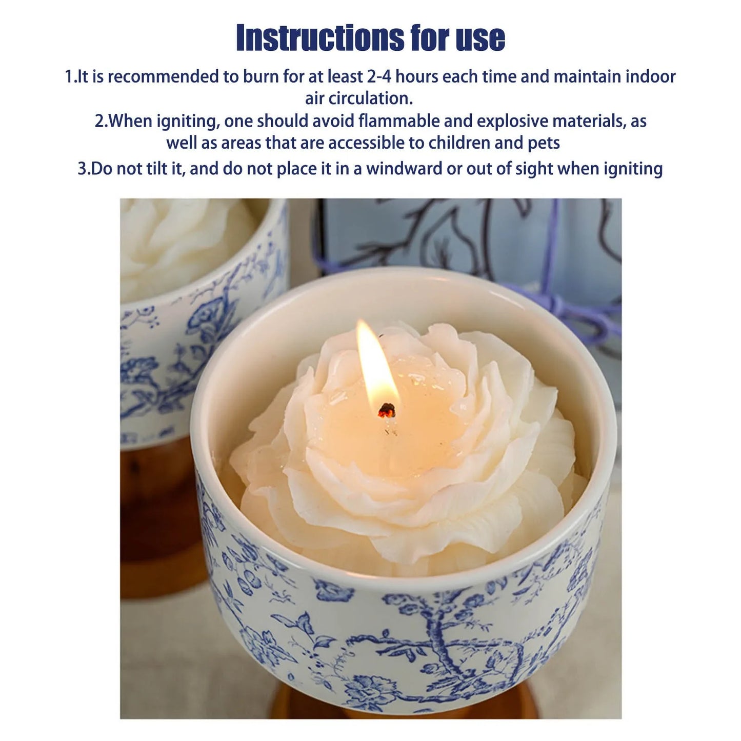 Scented Candles with Wooden Wick Decorative Aromatic  Flameless