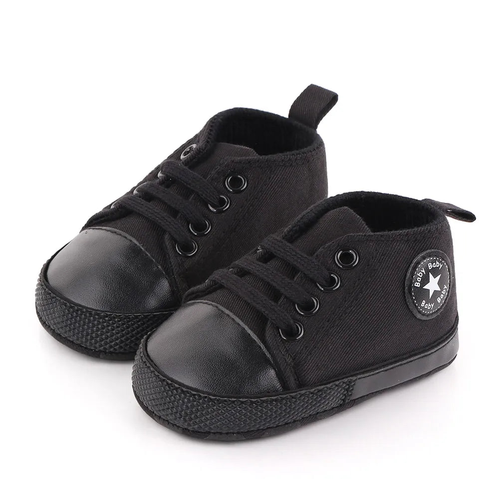 New Baby Shoes Boys Girls Classic Canvas Casual Sneakers, Spring Newborn First Walker Toddler, Non-Slip Walking Shoes.