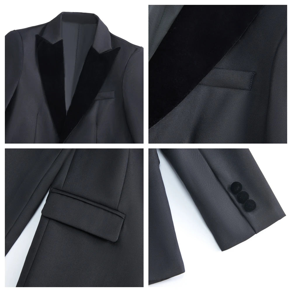 2025 New Kids Suit Set, 4 Pieces Formal  Suits for Boys, Jacket, Vest, Pants, Bowtie Velvet Collar.