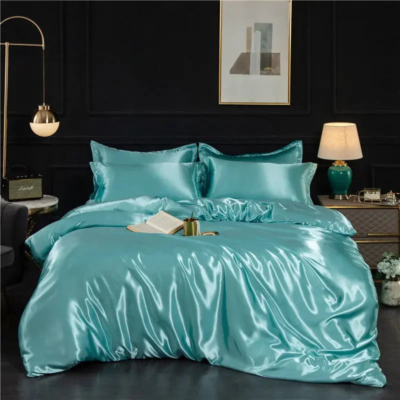 Luxury 100% Silk Bedding  with Duvet Cover4pcs Bed Cover