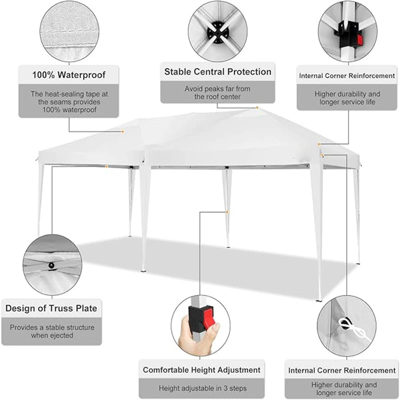 Canopy 10x20 Pop Up Canopy Tent with 6 Sidewalls, Waterproof Outdoor Event Shelter