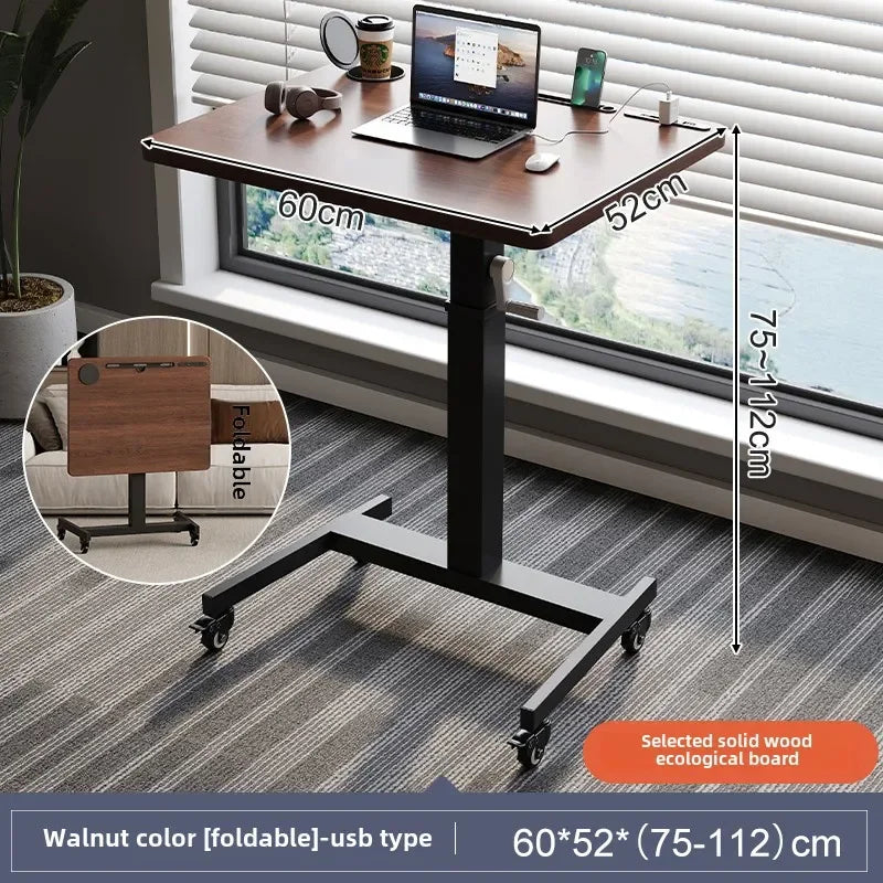 Height Adjustable Computer Desk, Mobile Small  for Live Streaming, Home Study, Office.