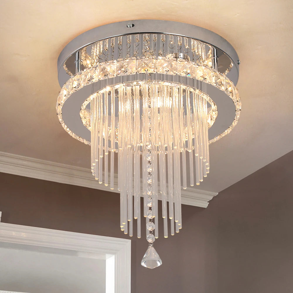 Drop Crystal Pendant Led Chandelier  Lamp
