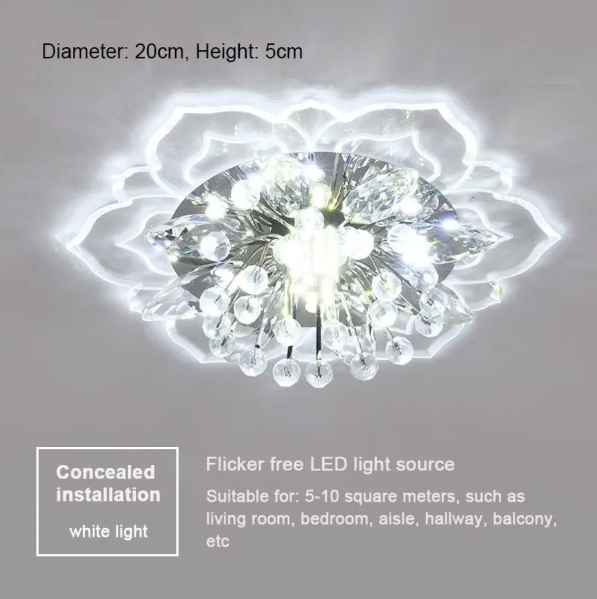Creative LED Ceiling Light Crystal Flower Chandelier, Bedroom, Hallway ,Living Room, Pendant Lamp.