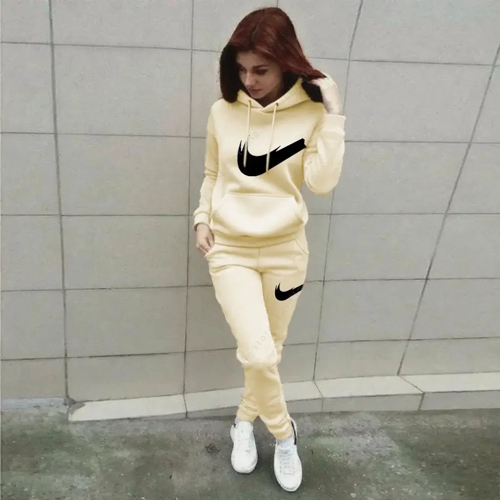 Hoodie Pants Sets Women 2pcs Sports Outfits, 2025 Home Outdoor Jogging New Designer, Autumn Winter Tracksuit.