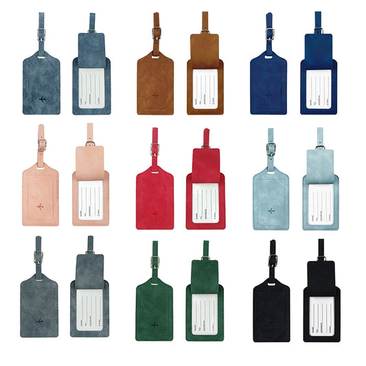 Travel Essentials: RFID-Blocking Passport Holder + Leather Luggage Tag Set.