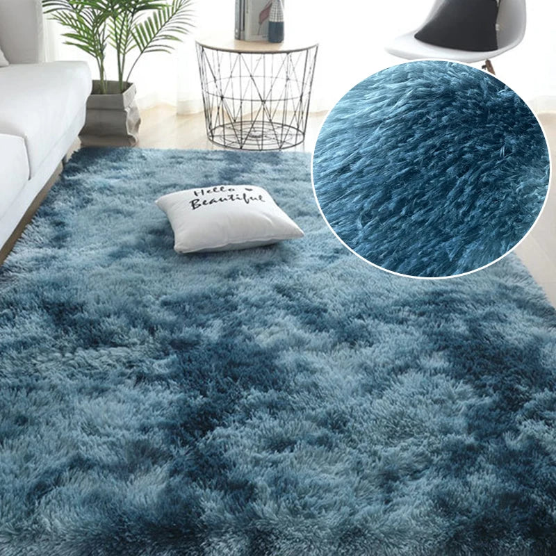 Tapis gris pour salon, tapis moelleux antidérapants pour chambre à coucher.