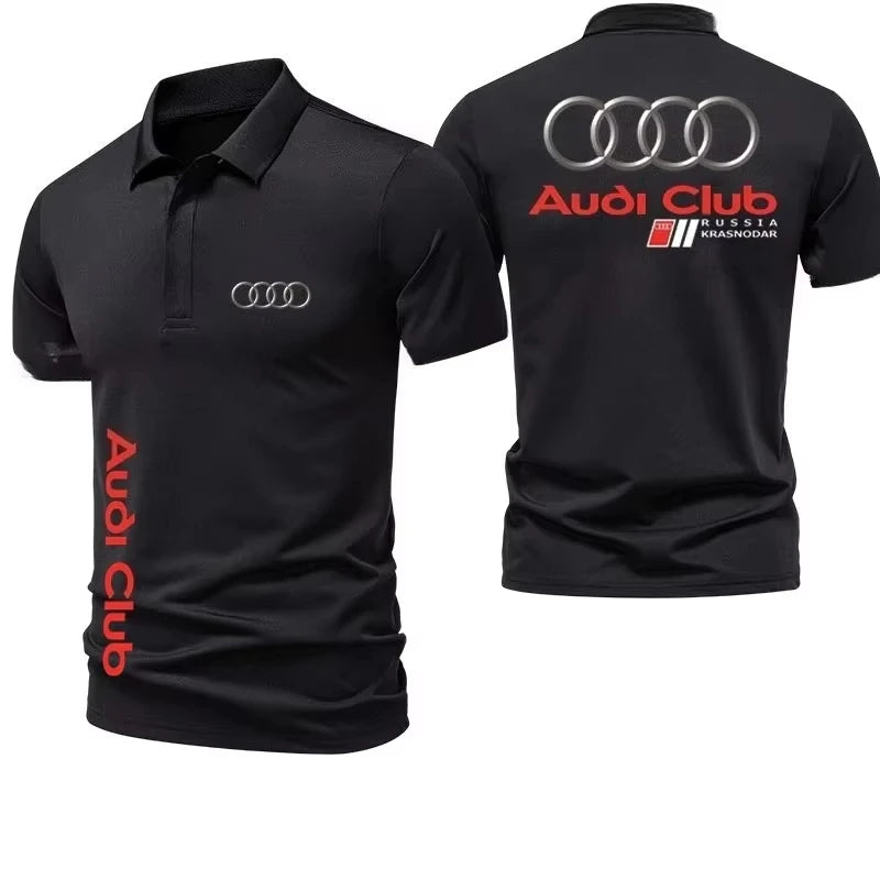 Audi Men Polo Shirt, Summer Casual Breathable Comfortable, High Quality Men Short Sleeve Shirt.