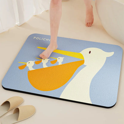 Bath Mats Bathroom  Anti Slip Floor Mat Quick Dry Shower Toilet Rug