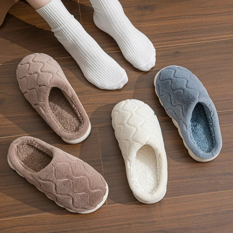 2025Winter Short Plush Warm Women's Cotton Slippers.