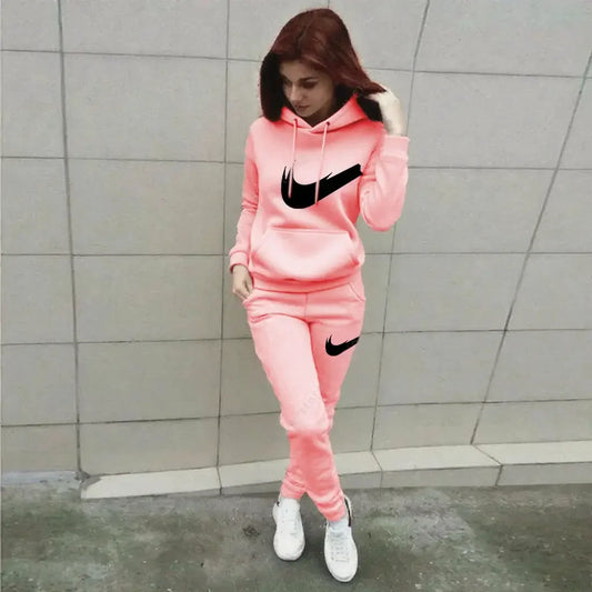 Hoodie Pants Sets Women 2pcs Sports Outfits, 2025 Home Outdoor Jogging New Designer, Autumn Winter Tracksuit.