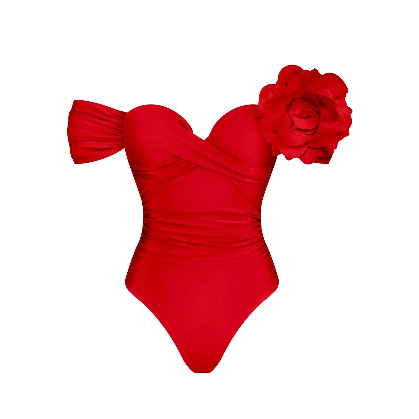 3D Flower Bikini Set  Low Waist Swimwear , Women Solid , Sexy Beach Wear Female.