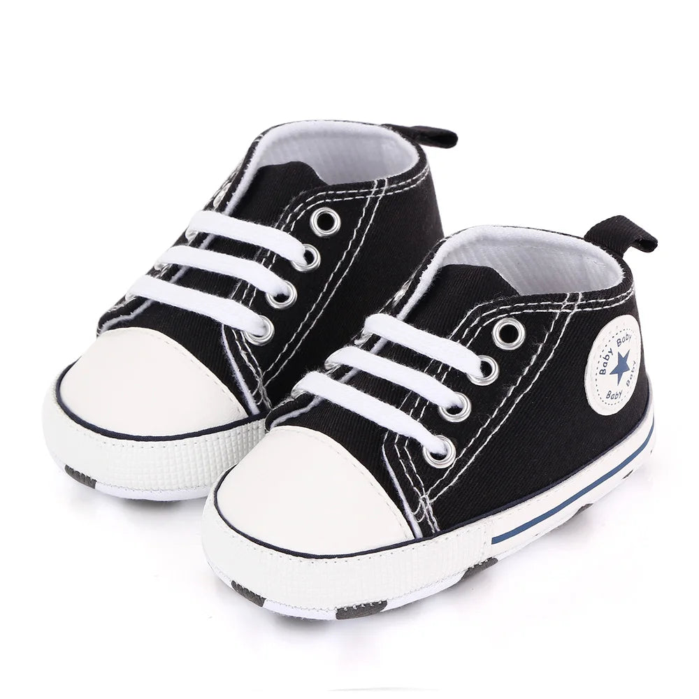New Baby Shoes Boys Girls Classic Canvas Casual Sneakers, Spring Newborn First Walker Toddler, Non-Slip Walking Shoes.