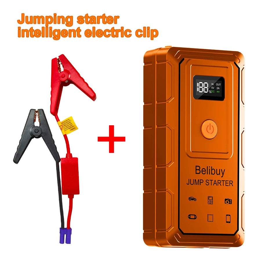 2000A Car Jump Starter, Emergency LED Light for All Diesel/Gasoline Cars 12V with Digital Display.