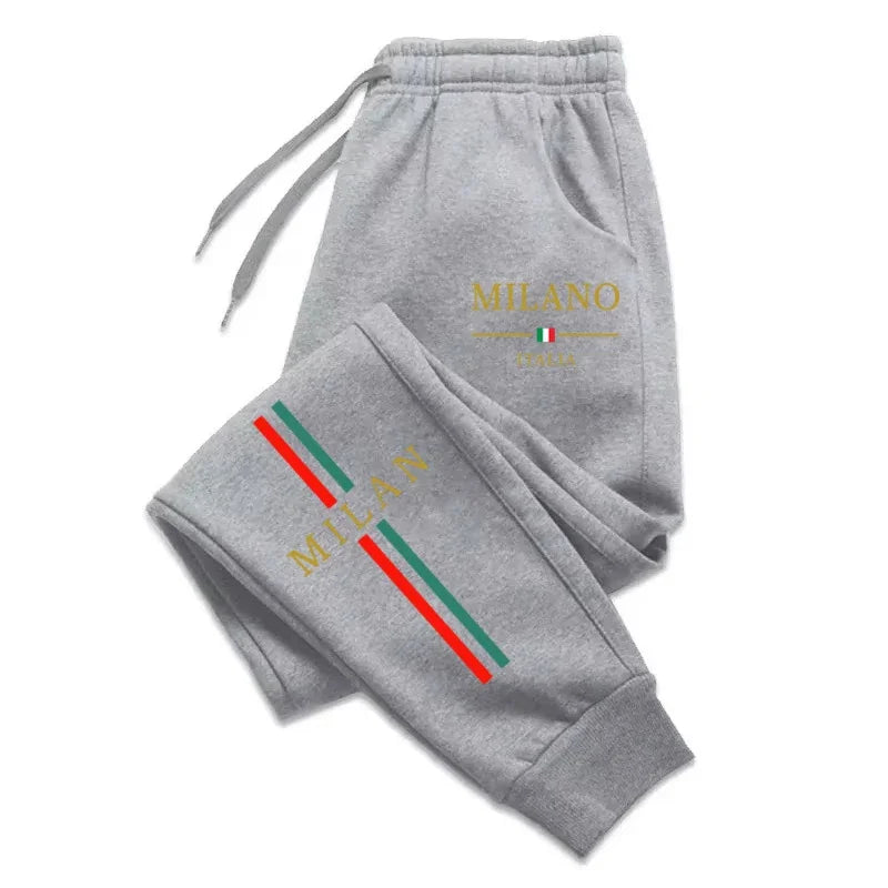 2025 Milan City Printed Jogger Pants, Men, Women Autumn Winter Casual, High Quality Running Sweatpants.