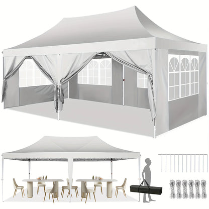 10x20 Pop Up Canopy Tent with 6 Sidewalls, Wedding Party.