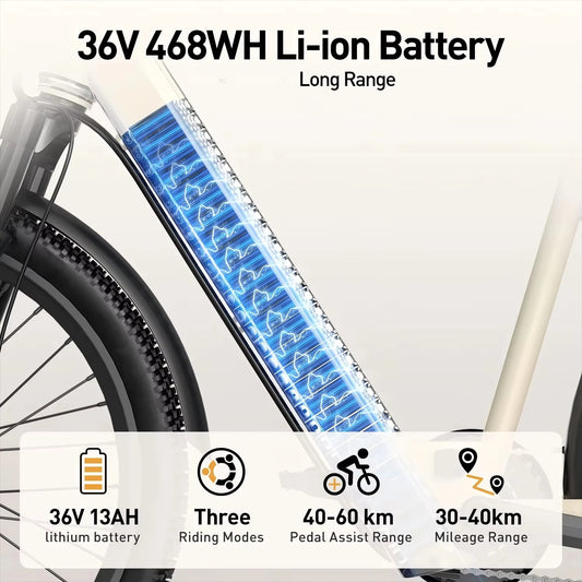 SU7 E-bike 250W Motor,36V13AH Commute Electric Bike, 24 inch Tire.