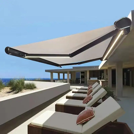 Outdoor retractable aluminum patio awning customized  remote control